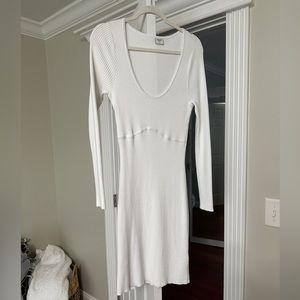 White sweater dress